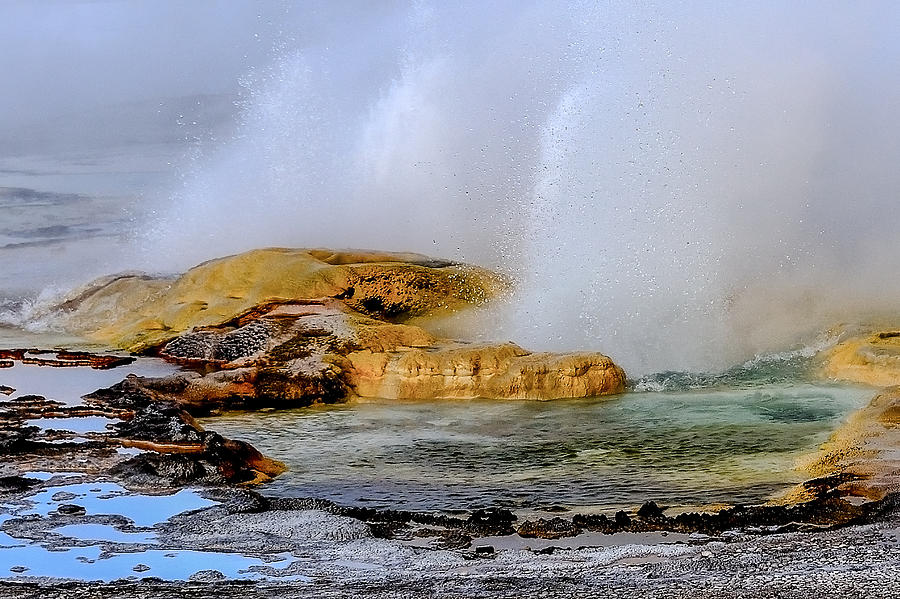 Geothermal Geyser On Yellowstone Lake Photograph by Yeates Photography