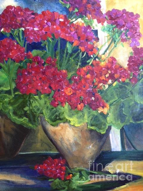 Geranium Bliss Painting by Sherry Harradence