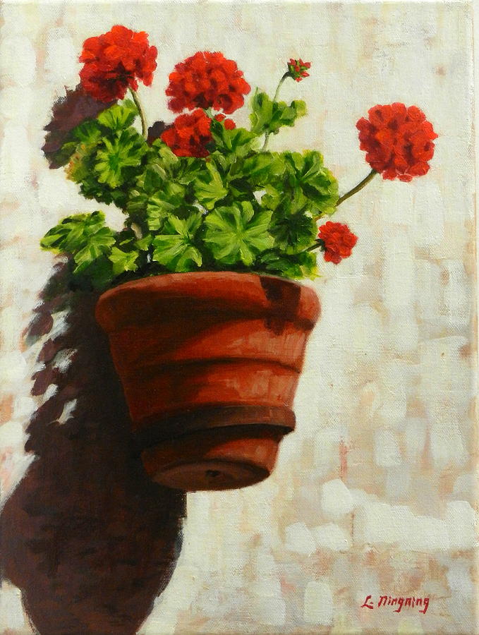 Geranium Delight,Peru Impression Painting by Ningning Li
