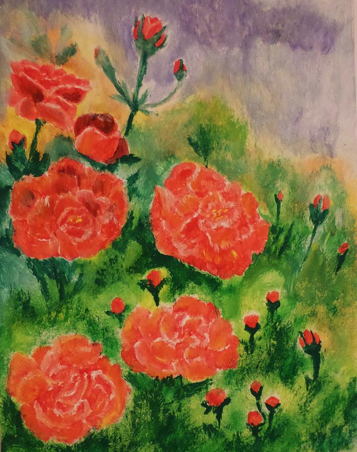 Geraniums Painting by Christy Saunders Church
