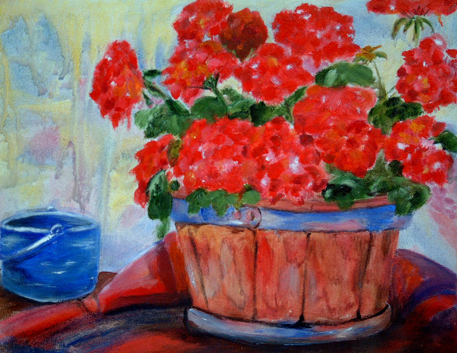 Geraniums Painting by Portraits By NC