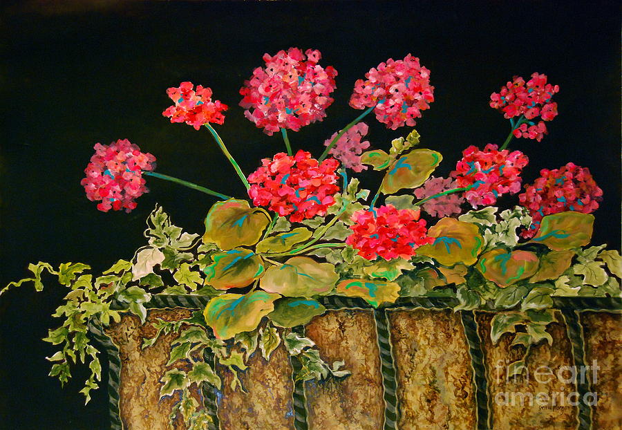 Geraniums Painting by Genie Morgan
