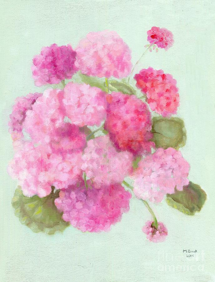 Geraniums Painting by Marlene Book