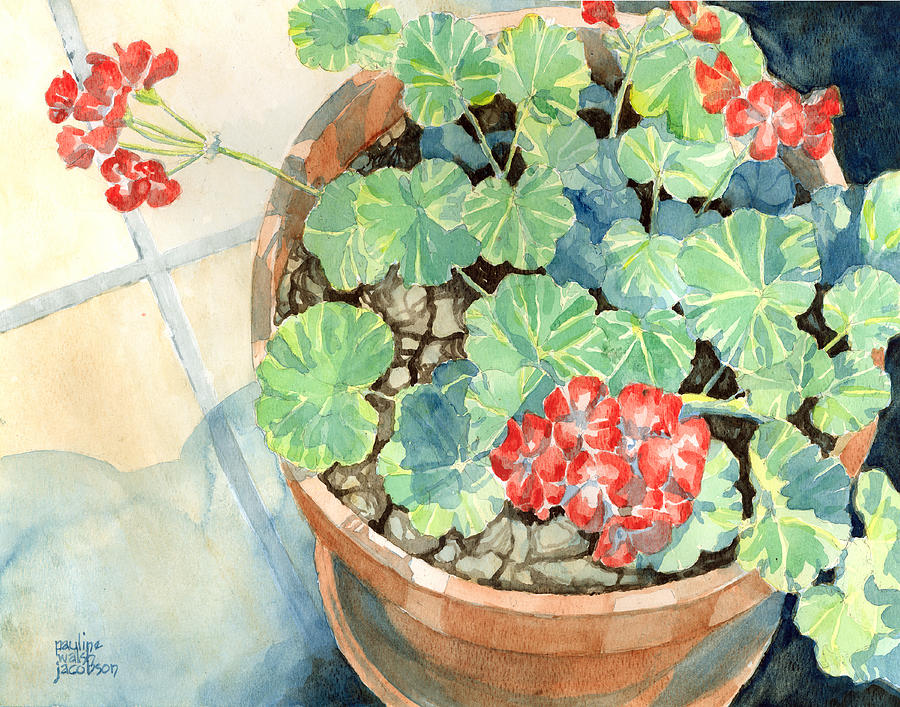 Geraniums Painting by Pauline Walsh Jacobson