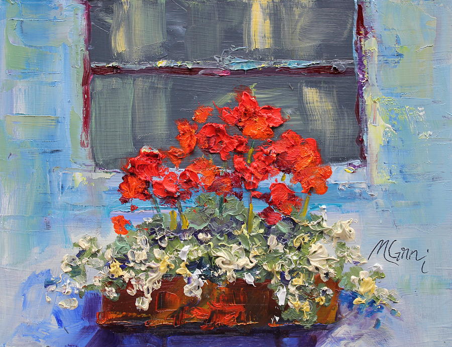 Flower Painting - Geraniums Sunbathing by Marie Green
