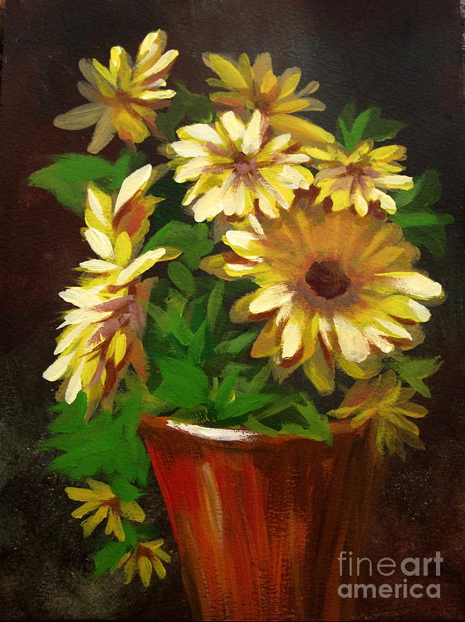 Still Life Painting - Gerber Daisies 3 by Carol Hart