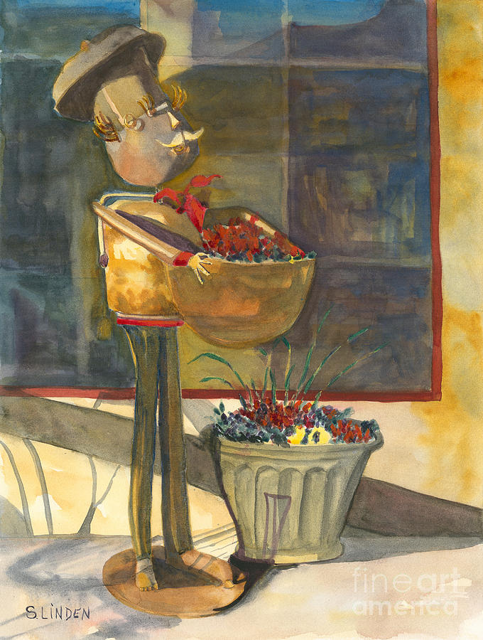 Gere-a-delis Brass Chef Painting by Sandy Linden