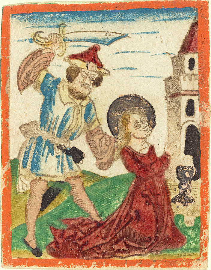 German 15th Century, The Martyrdom Of Saint Barbara Drawing by Quint ...