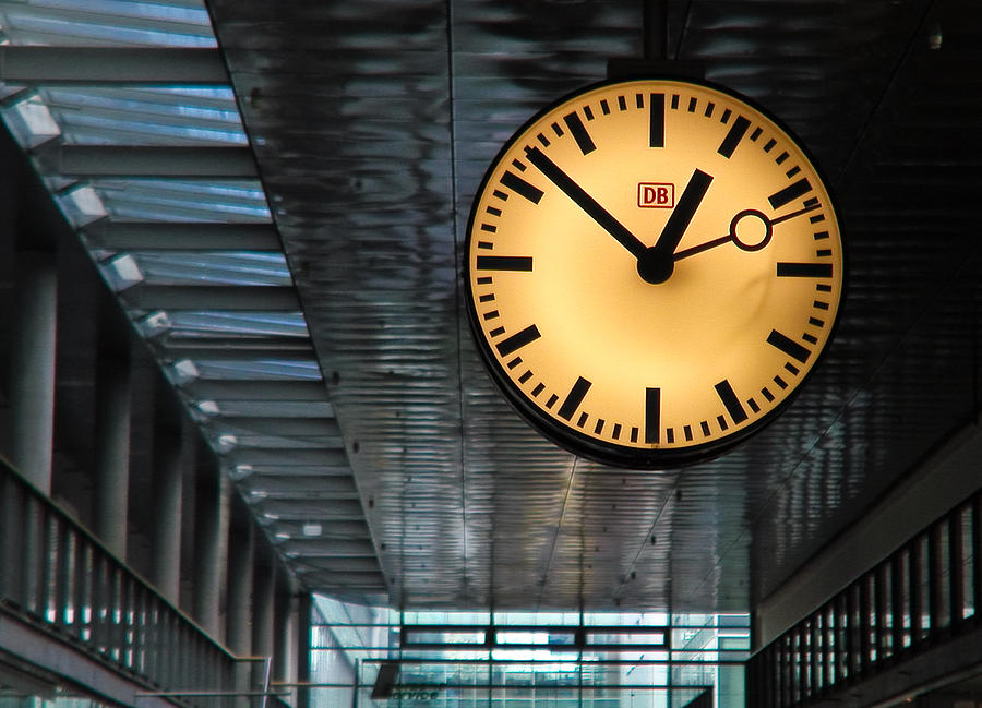 Abstract Photograph - German Bahnhof Clock by Dave Byers