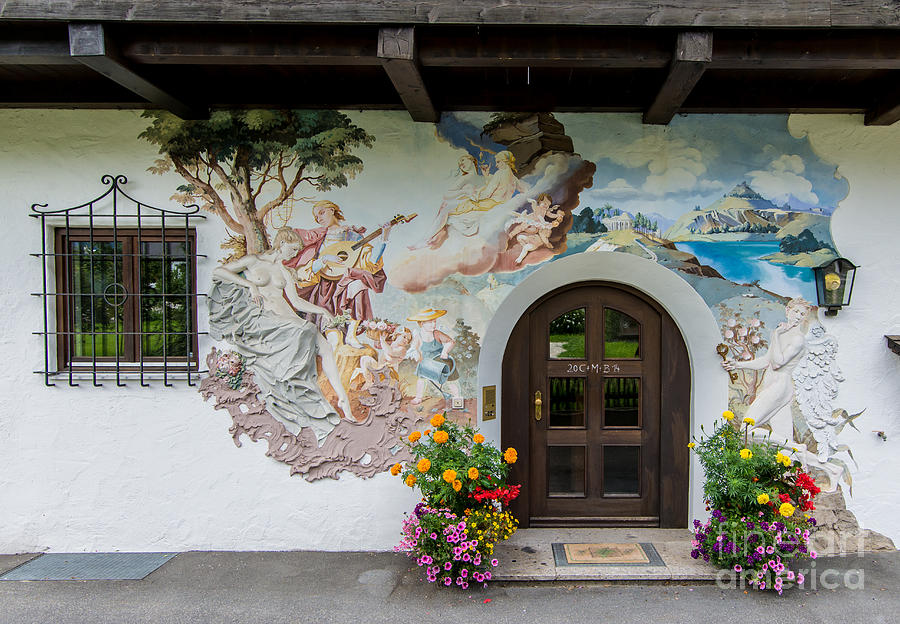 German Chalet Mural Art - Ettal - Germany Photograph by Gary Whitton