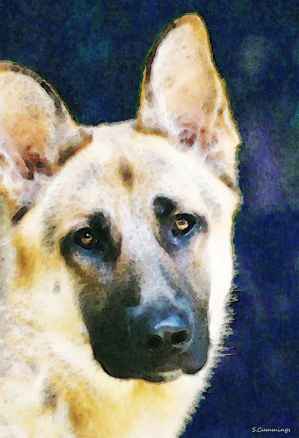 German Shepherd Painting - German Shepherd - Soul by Sharon Cummings