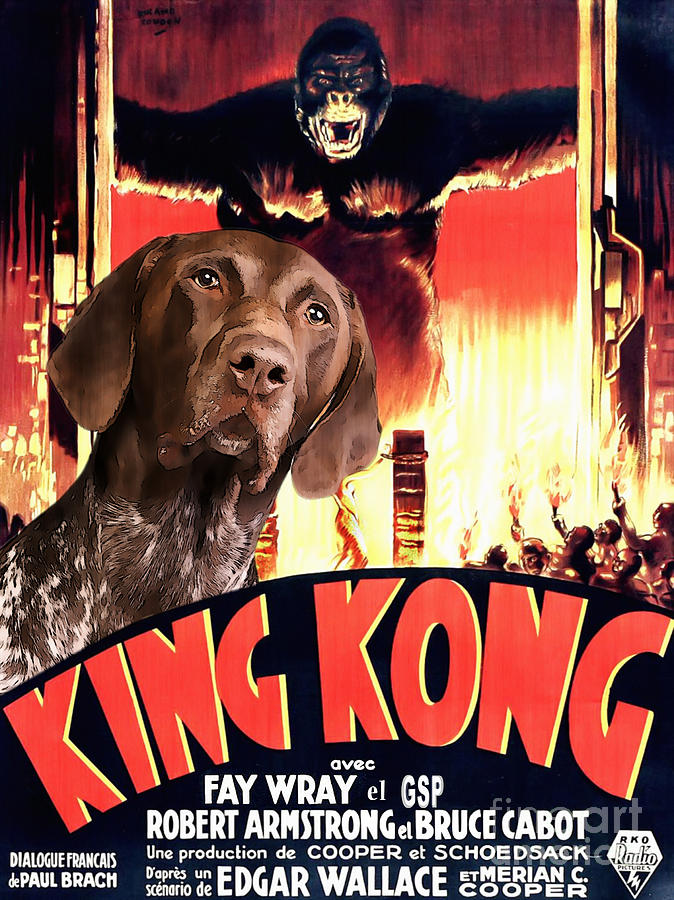 German Short Haired Pointer Art Canvas Print - King Kong Movie Poster Painting by Sandra Sij