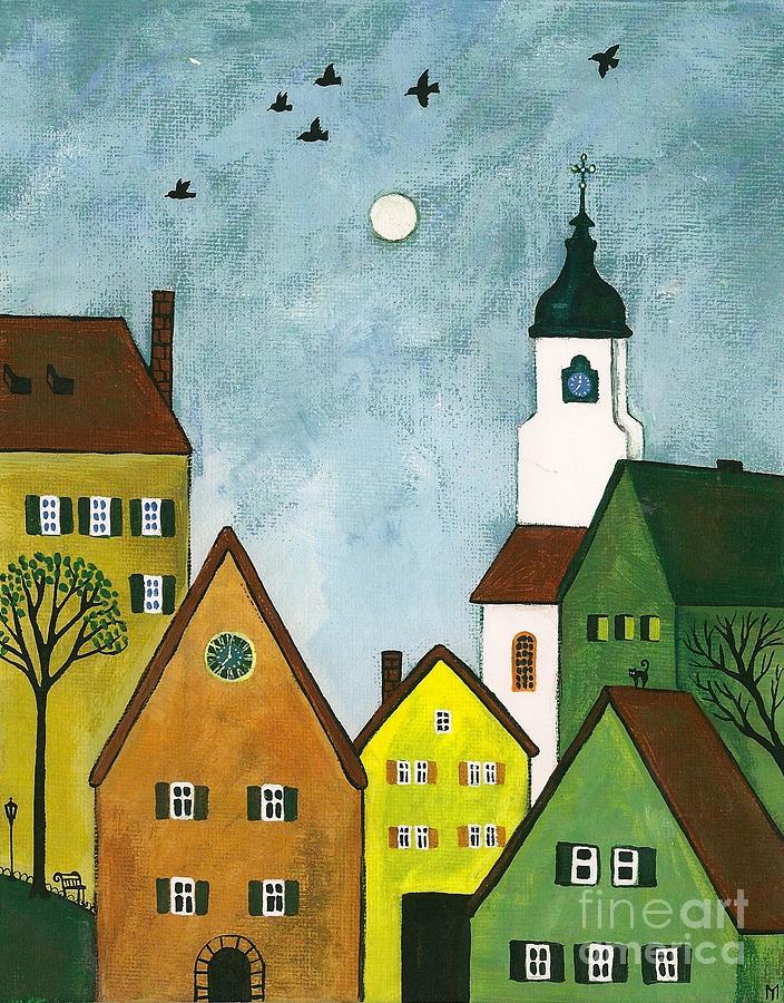 German Town At Easter Painting by Margaryta Yermolayeva