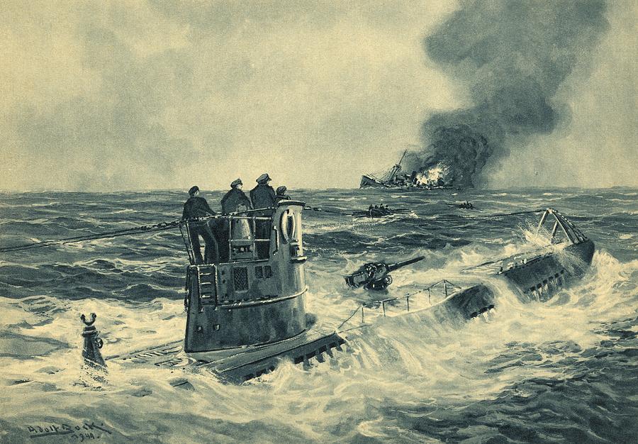 German U-boat attack, World War II Photograph by Science Photo Library