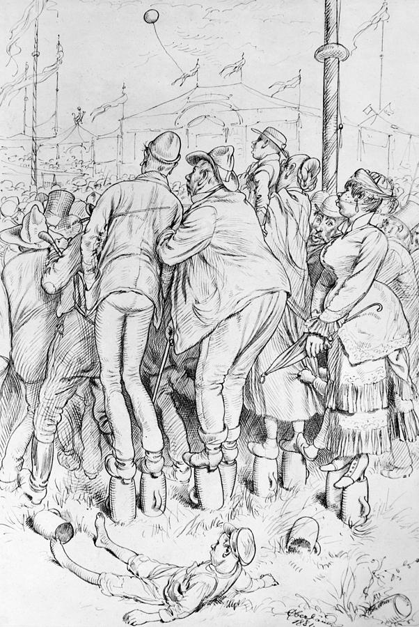 Germany Fair Crowd, 1881 Drawing by Granger