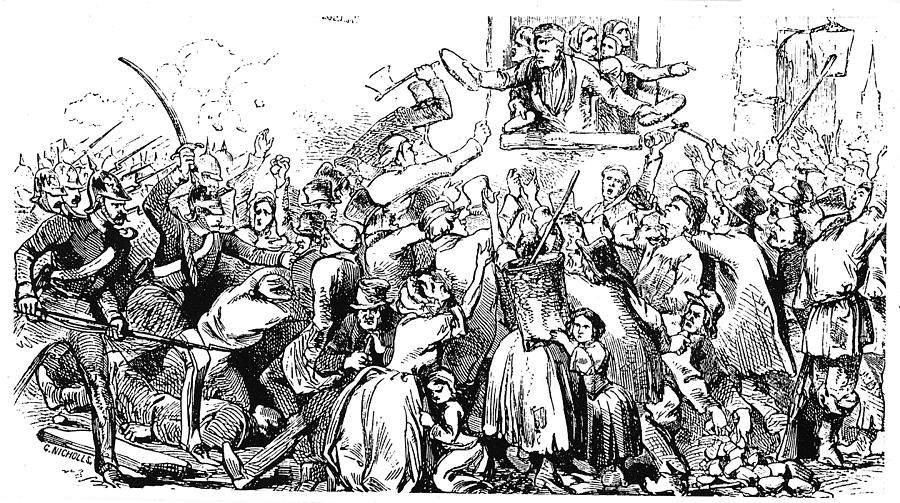 Germany Food Riots, 1848 Drawing by Granger