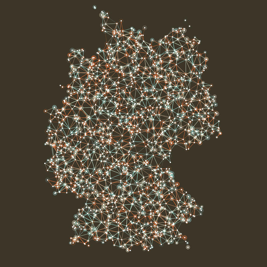 Germany Map Network Mesh Drawing by FrankRamspott