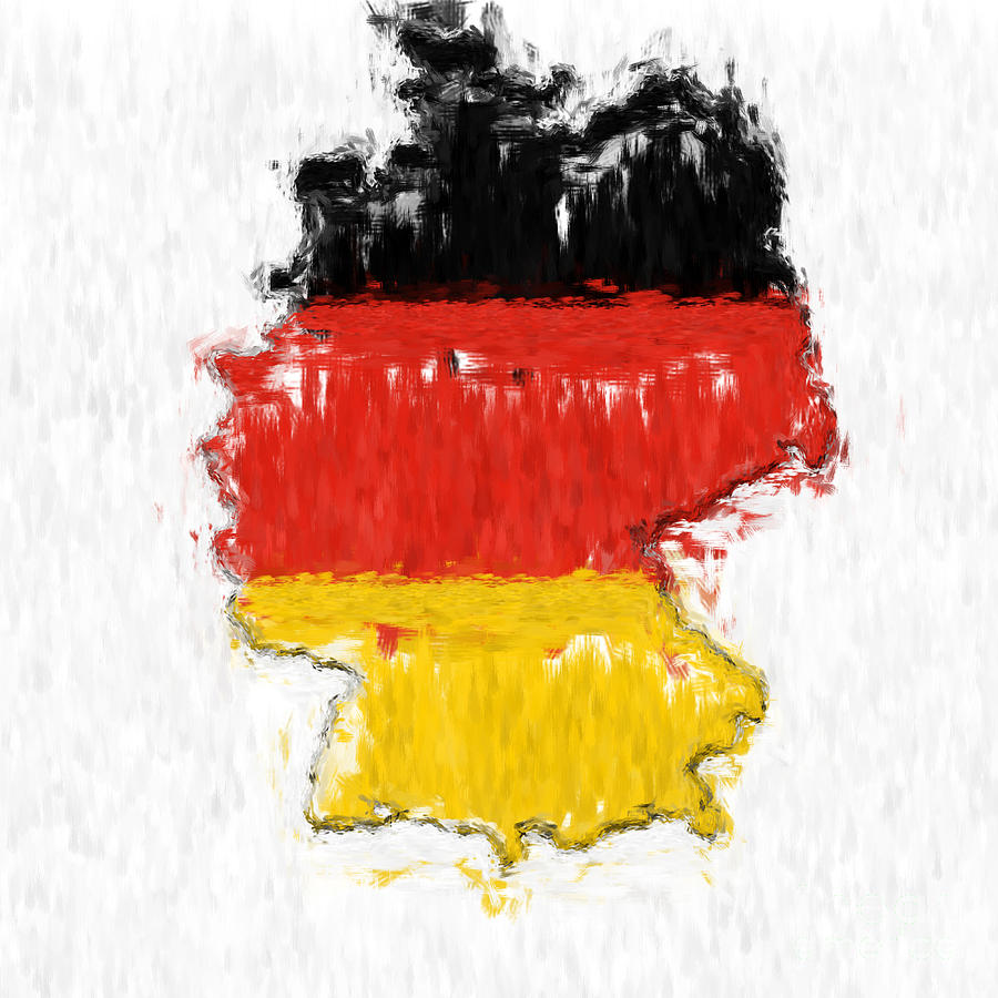 Impressionism Photograph - Germany Painted Flag Map by Antony McAulay