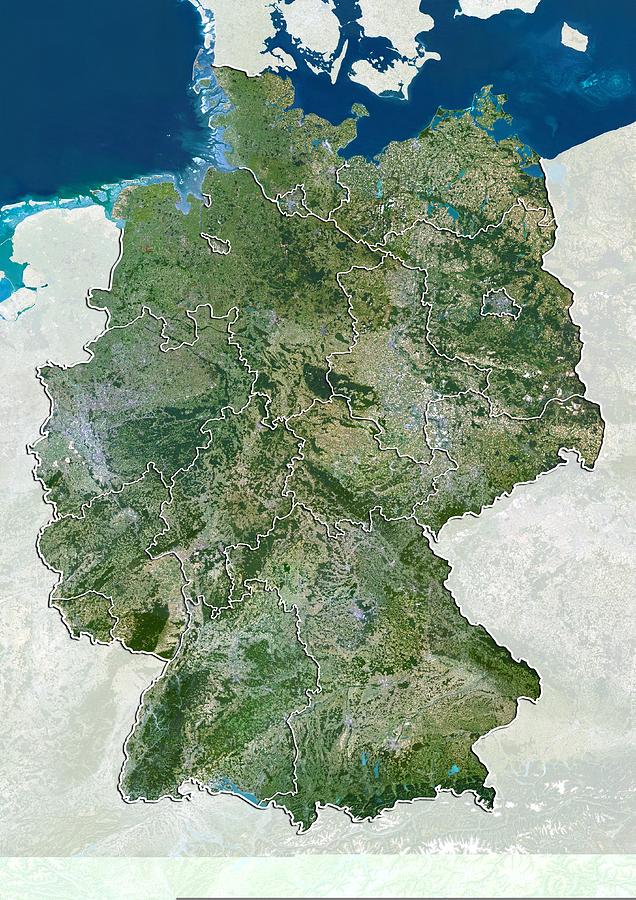 Germany, satellite image Photograph by Science Photo Library