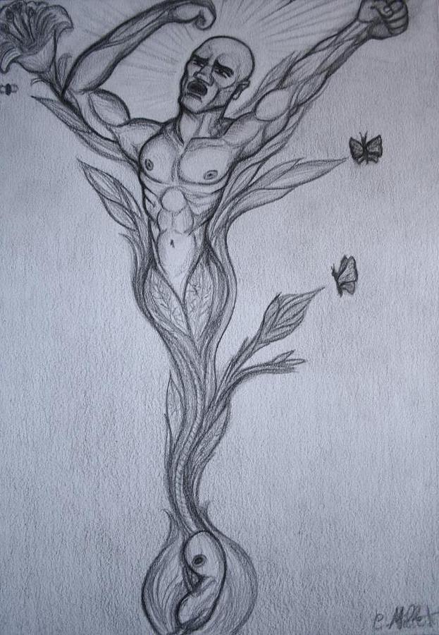Germinal Drawing - Germinal The Birth Of The Free Man by Cindy MILLET Germinal Drawing - Germinal The Birth Of The Free Man by Cindy MILLET
