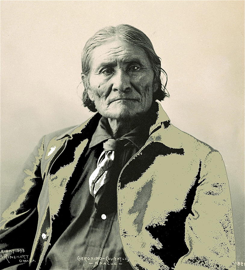 Geronimo as photographed by A. Rinehart Omaha Nebrasks  1898-2013.  Photograph by David Lee Guss