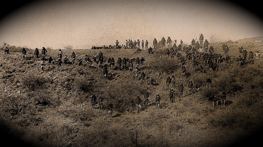 Geronimos Band Of Warriors When He Surrendered To General Crook  September 4 1886 Photograph