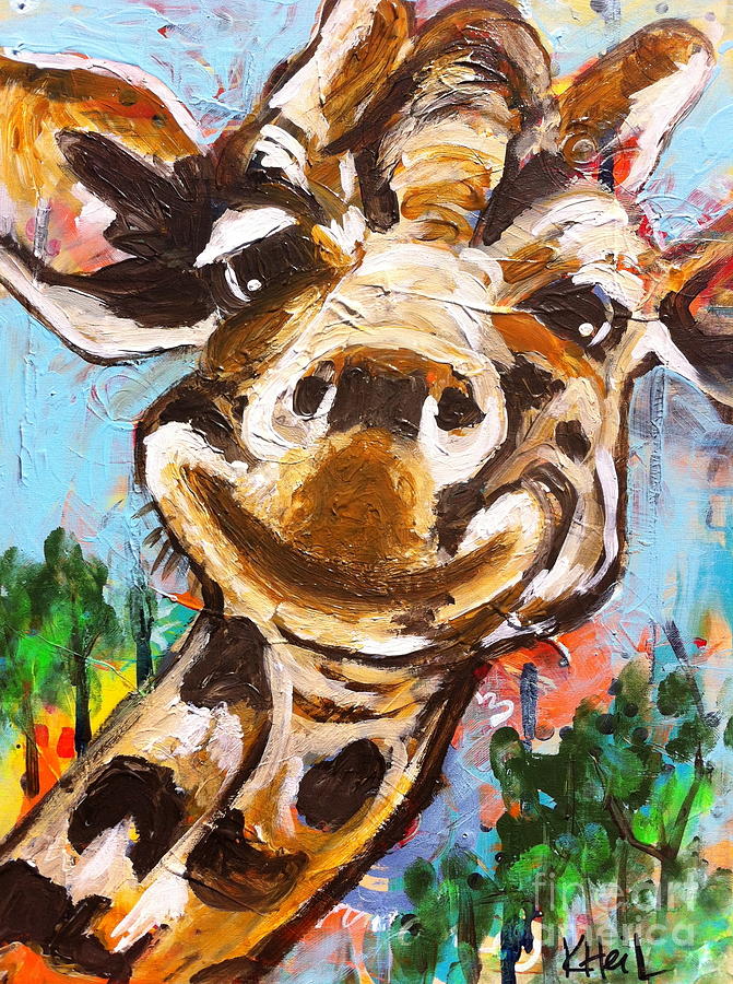 Gerry the Giraffe Painting by Kim Heil