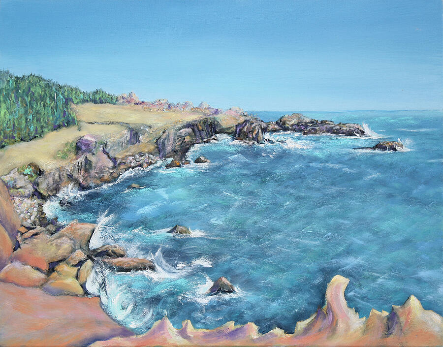 Gerstle Cove Looking South  Painting by Asha Carolyn Young