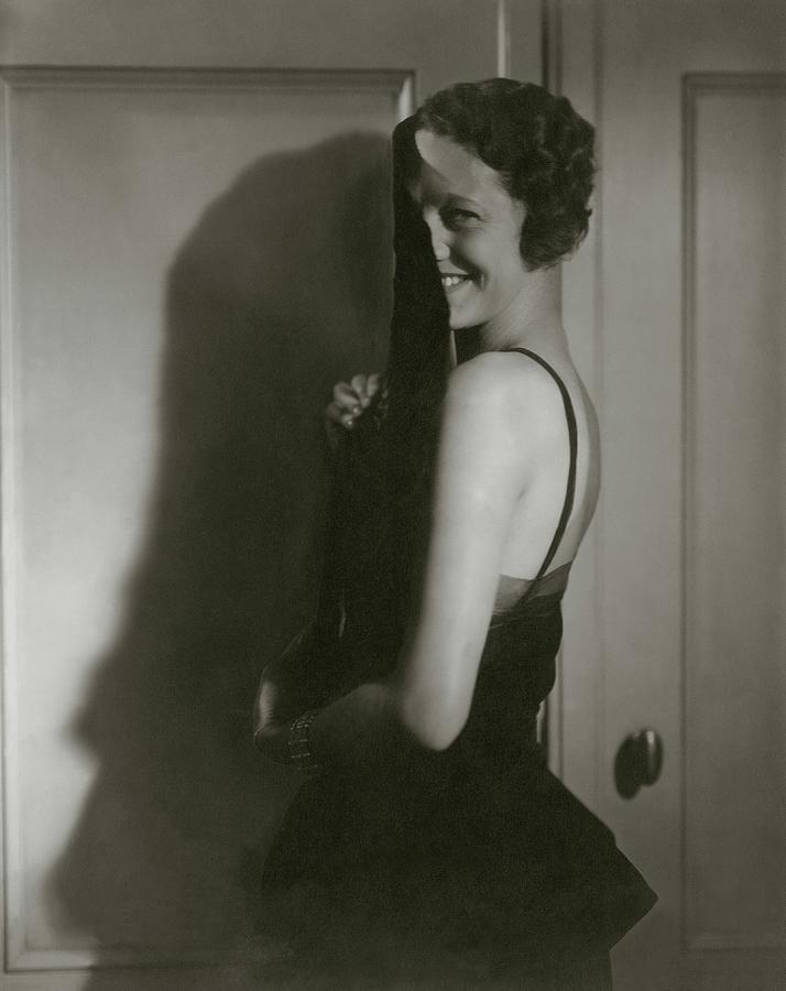 Gertrude Lawrence Covering Herself With A Fan Photograph by Edward Steichen