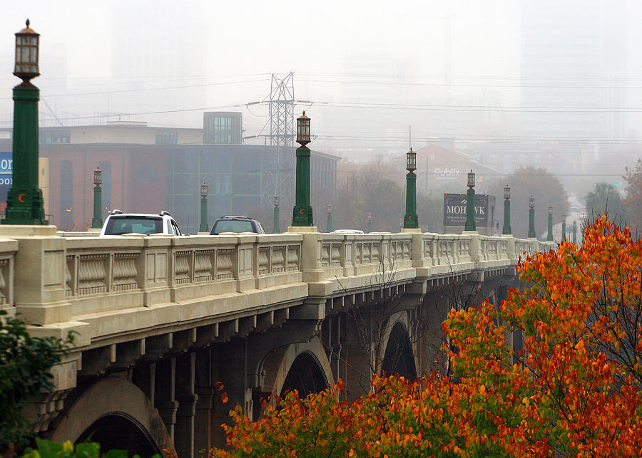 Gervais Street Bridge in the Fog Photograph by Joseph C Hinson