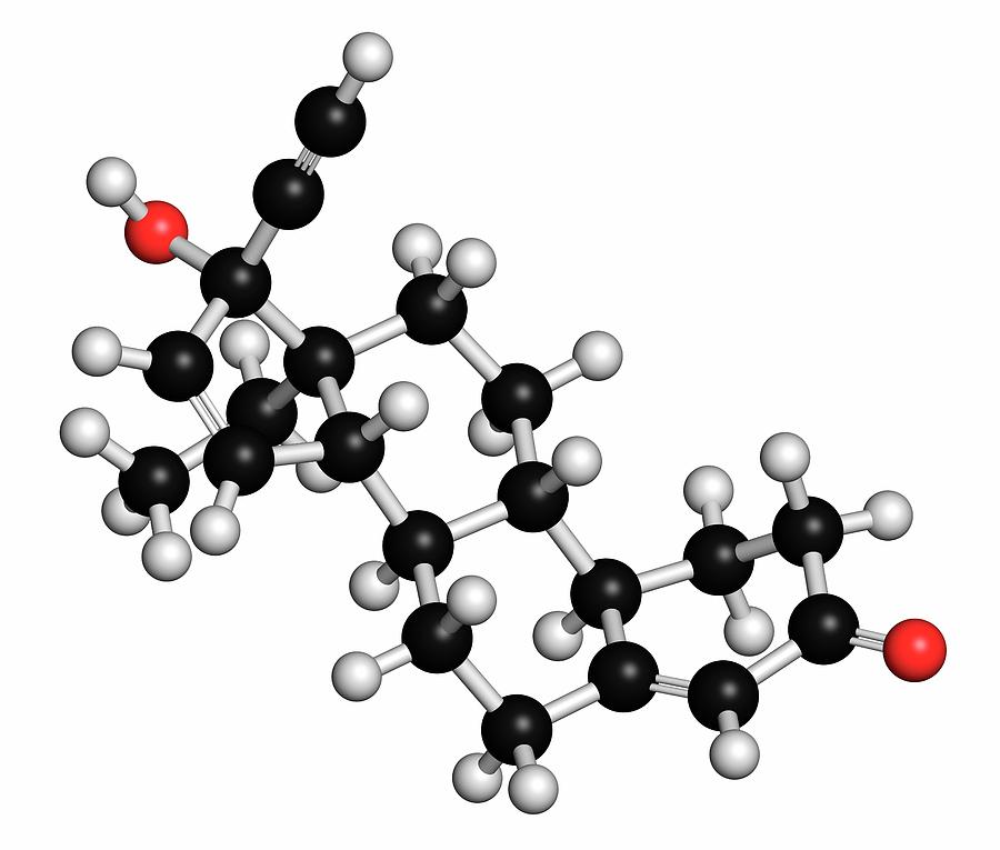 Contraceptive Photograph - Gestodene Contraceptive Drug Molecule by Molekuul