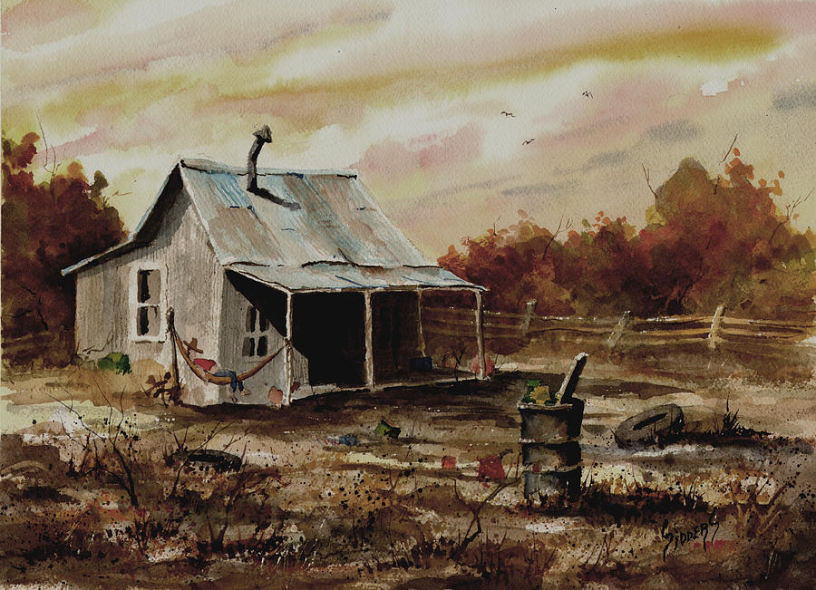 Shack Painting - Gettin the Yard Work Done by Sam Sidders