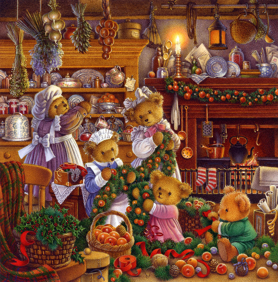 Getting Ready For Christmas Painting by Carol Lawson - Fine Art America