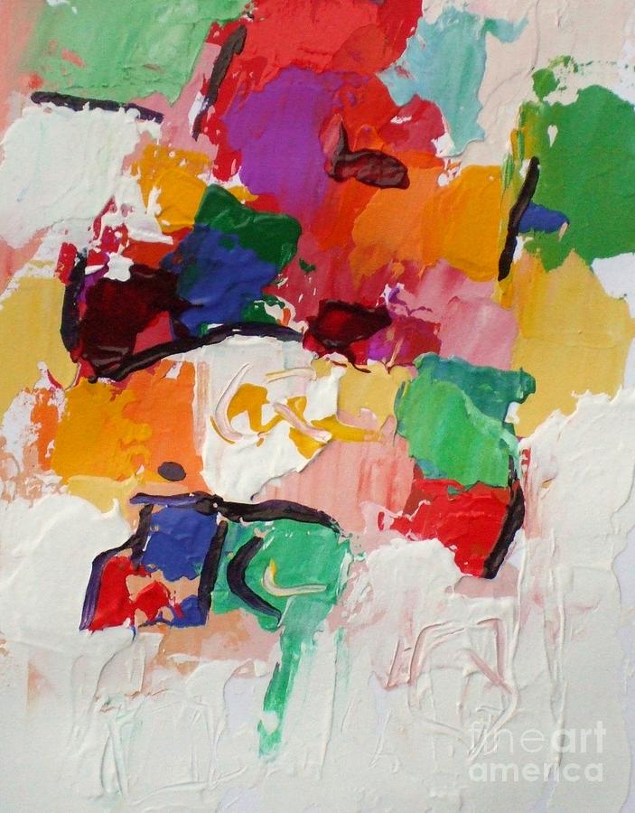 Abstract Expressionistic Minimal Painting in Rainbow Colors Painting by ...