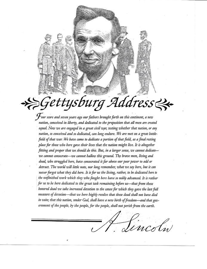 Gettysburg Address Drawing by Richard Johns Fine Art America