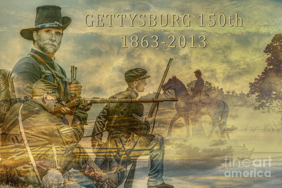 Gettysburg Anniversary 150 years Digital Art by Randy Steele