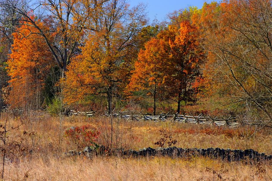 Gettysburg at Rest - Autumn Looking Towards the J. Weikert Farm Photograph by Michael Mazaika