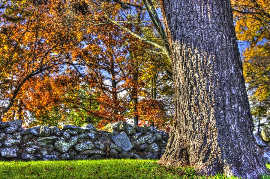 Gettysburg at Rest - Stone Fence Near Old Cyclorama Visitors Center Photograph by Michael Mazaika