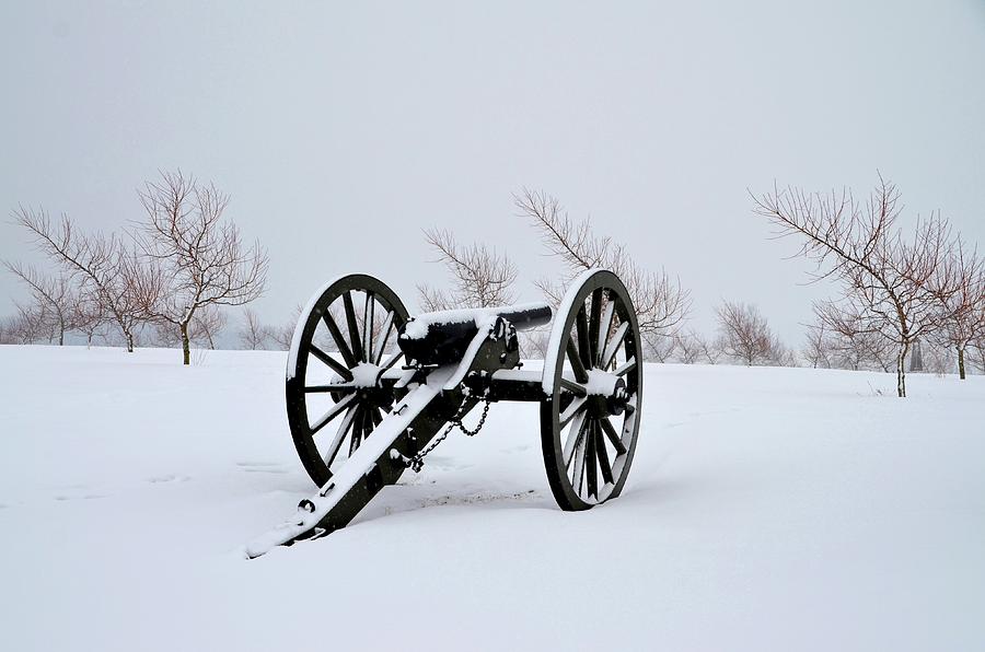 Gettysburg Cannon in Winter Photograph by Bill Cannon