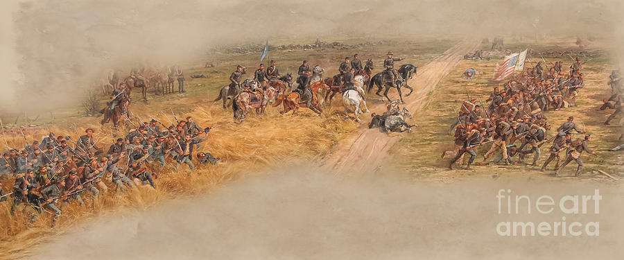 Gettysburg Cyclorama Detail Picketts Charge Two Digital Art by Randy Steele