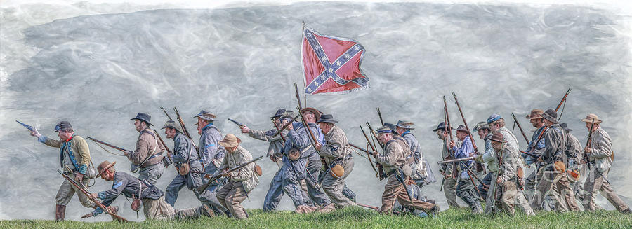 Gettysburg Picketts Charge Panorama Digital Art by Randy Steele