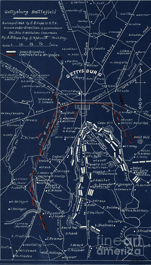 Gettysburg Blueprint  Digital Art by Patricia Lintner