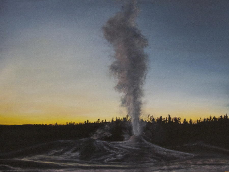 Yellowstone National Park Painting - Geyser by Lindsey Cockrum