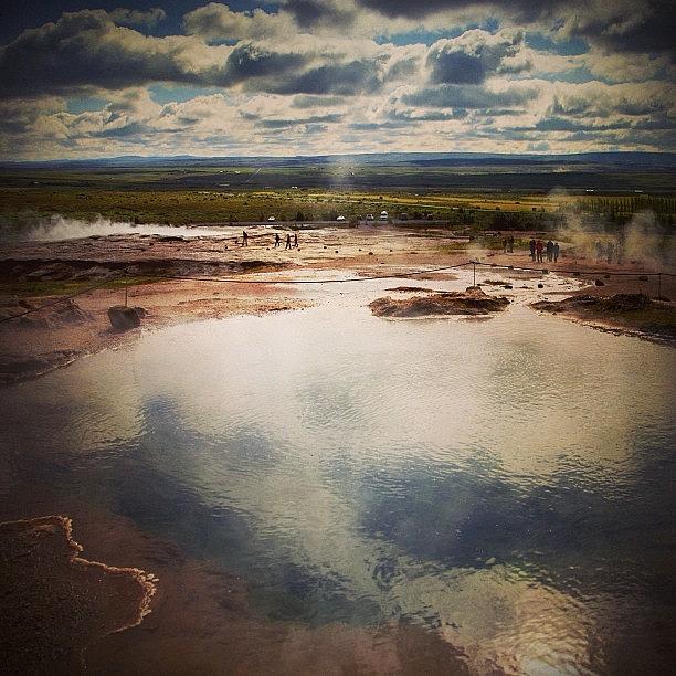 Nature Photograph - Geysir Hot Springs #iceland #nature by Bob Rives