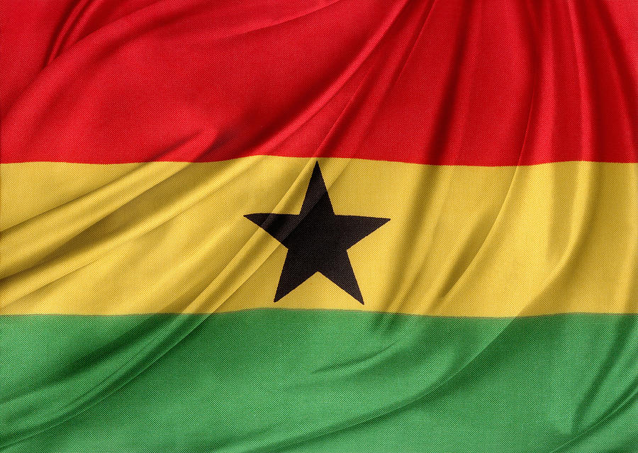 Ghana flag Photograph by Les Cunliffe