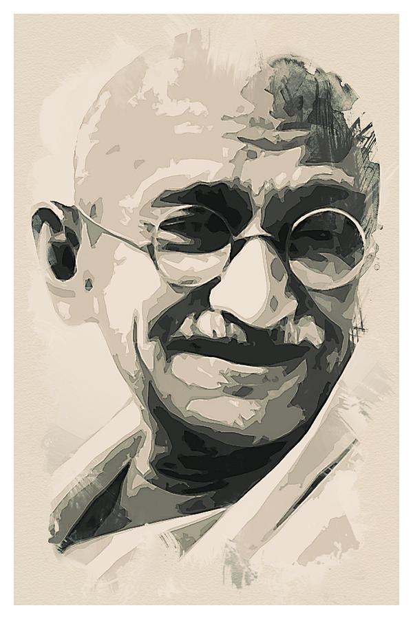 Ghandi Smile Painting By Motionage Designs - Fine Art America