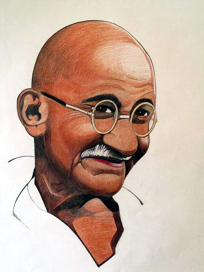 Ghandi Drawing by Victor Carrington - Fine Art America