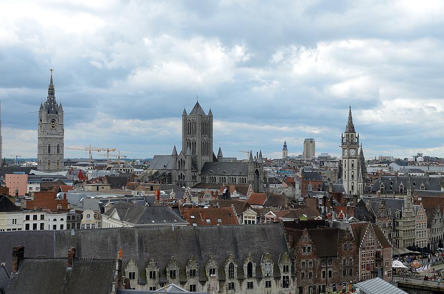 Ghent Rooftops Photograph by Steven Richman