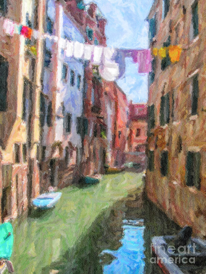Ghetto canal Venice Italy Digital Art by Liz Leyden
