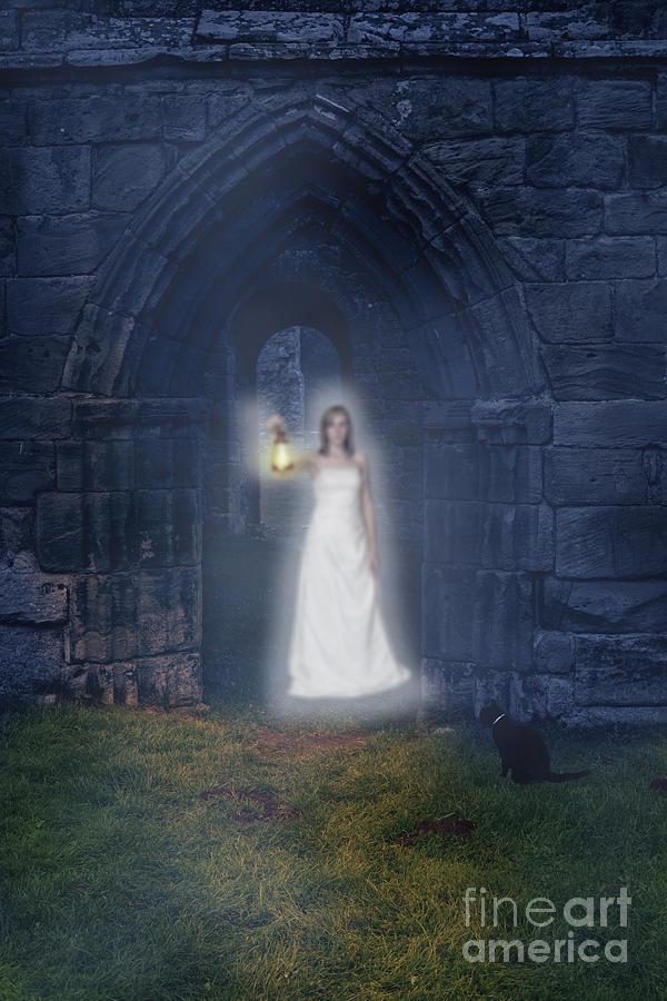 Brick Photograph - Ghost At The Abbey by Amanda Elwell